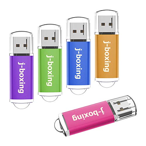 5個セット 1GB USBメモリ J-boxing キャップ式 USBフラッシュメモリ フラッシュドライブ USB 2.0スティック（五色：紫、緑、青、オレンジ