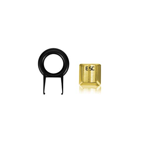 Fitlink ステンレススチールメタルキーキャップ キープラー付き メカニカルキーボード用 チェリーMxスイッチ( ESC ゴールド)