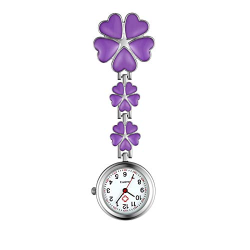 Lancardo 看護師 時計 ナースウォッチ 懐中時計 クリップ 花びら レディース アナログ 時計 ポケットウォッチ 可愛い プレゼント