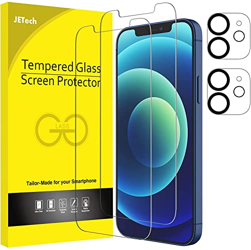 JEDirect iPhone12 保護フィルム+カメラフィルム 6.1インチ強化ガラスフィルム（iPhone 12Proに非対応）+レンズフィルム 2枚+2枚セット