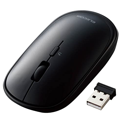 エレコム ワイヤレスマウス 無線2.4GHz Slint M-TM10DBBK/EC 薄型 静音 4ボタン プレゼンモード機能付 Windows Mac 対応 ブラック