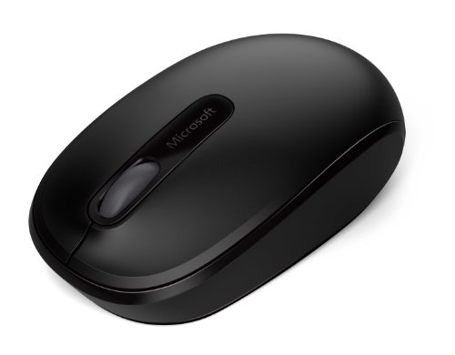 マイクロソフト ワイヤレス モバイル マウス 1850 U7Z-00007: 小型 利き手を問わないデザイン 光学式 USBレシーバー接続 ( ブラック ) W