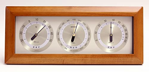 エンペックス気象計 アトモス卓上気象計 温度計・気圧計・湿度計 室内用 BM-747 12×28.5×3.8cm