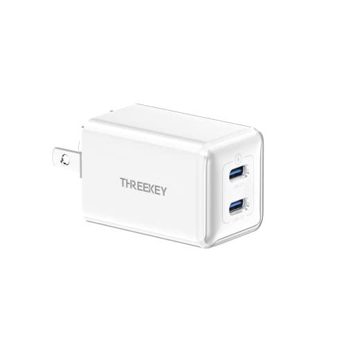 THREEKEY iPhone用 PD充電器 35Ｗ Type-C 急速充電 超小型 USB-C充電器 二台を同時充電 GaN 窒化ガリウム素材使い 透明な外殻 コンパクト